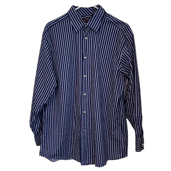 BEN SHERMAN Blue Stripes Dress Shirt.Size 16 1/2 - Picture 1 of 9